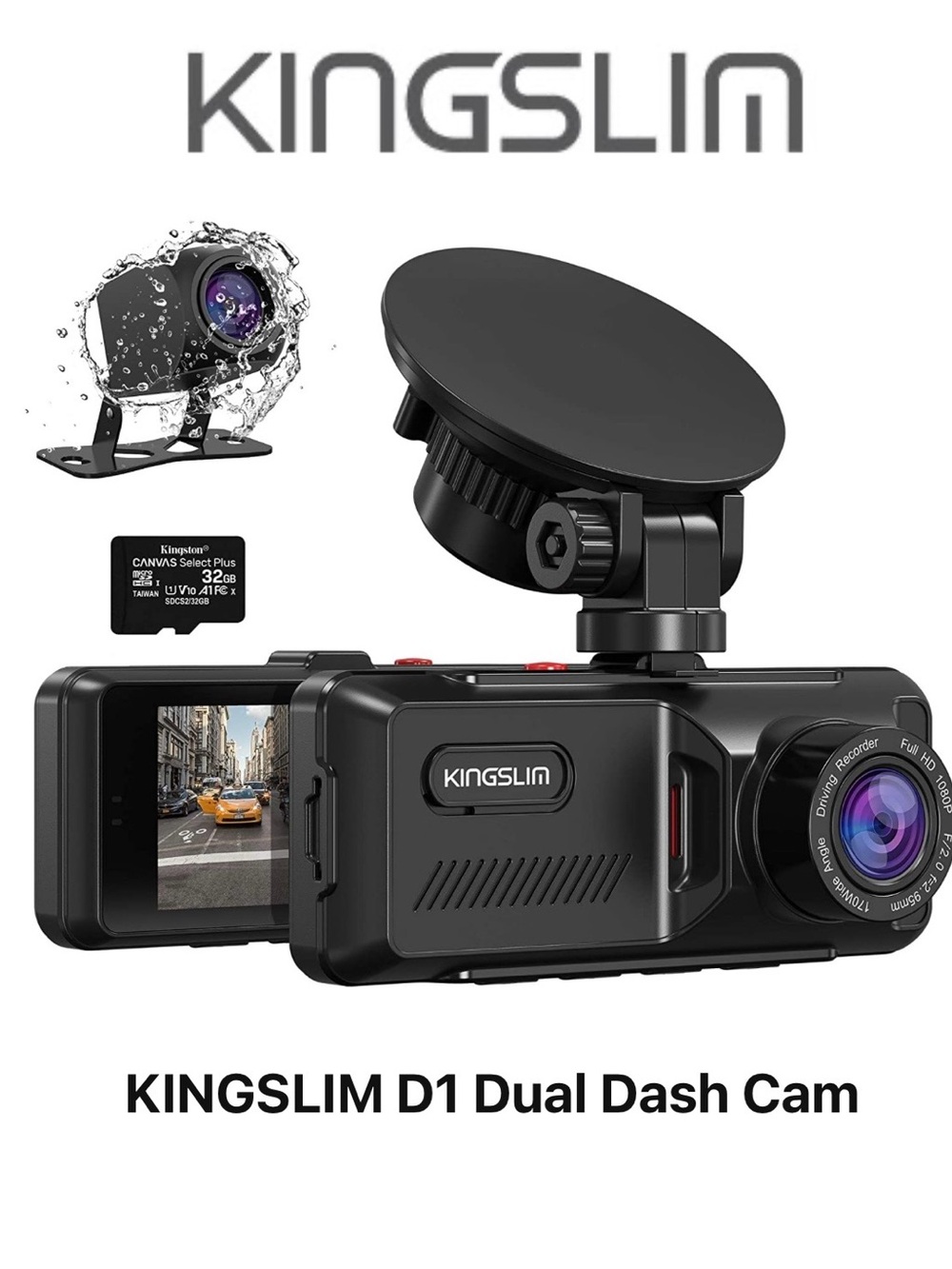 D1 Dual Dash Cam - Black Camera Car